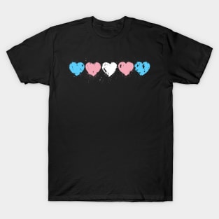 Rustic painted trans pride hearts T-Shirt